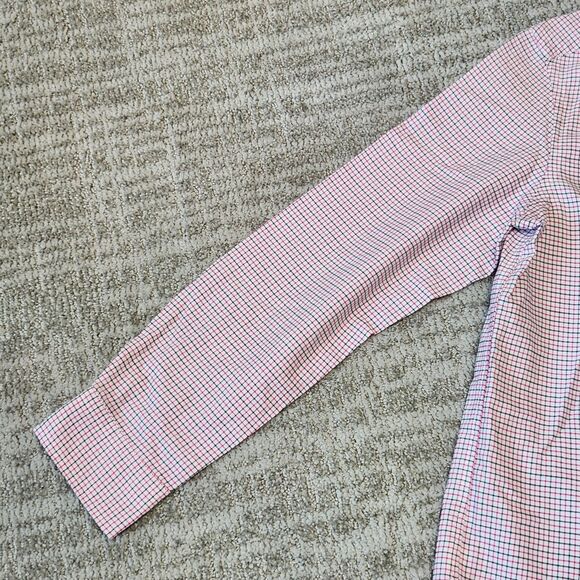 Ralph Lauren boy's long sleeve button down plaid top pink white black sz L 14-16 - Picture 8 of 12